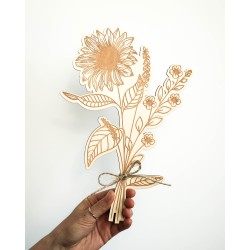 Bukiet kwiatów z bilecikiem Słonecznik